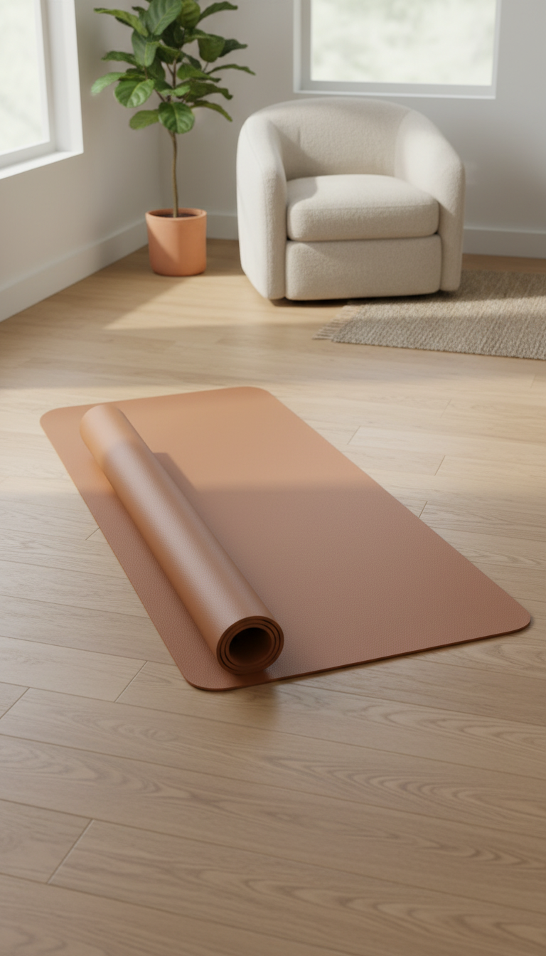 Warm Walnut Yoga Mat in a new setting