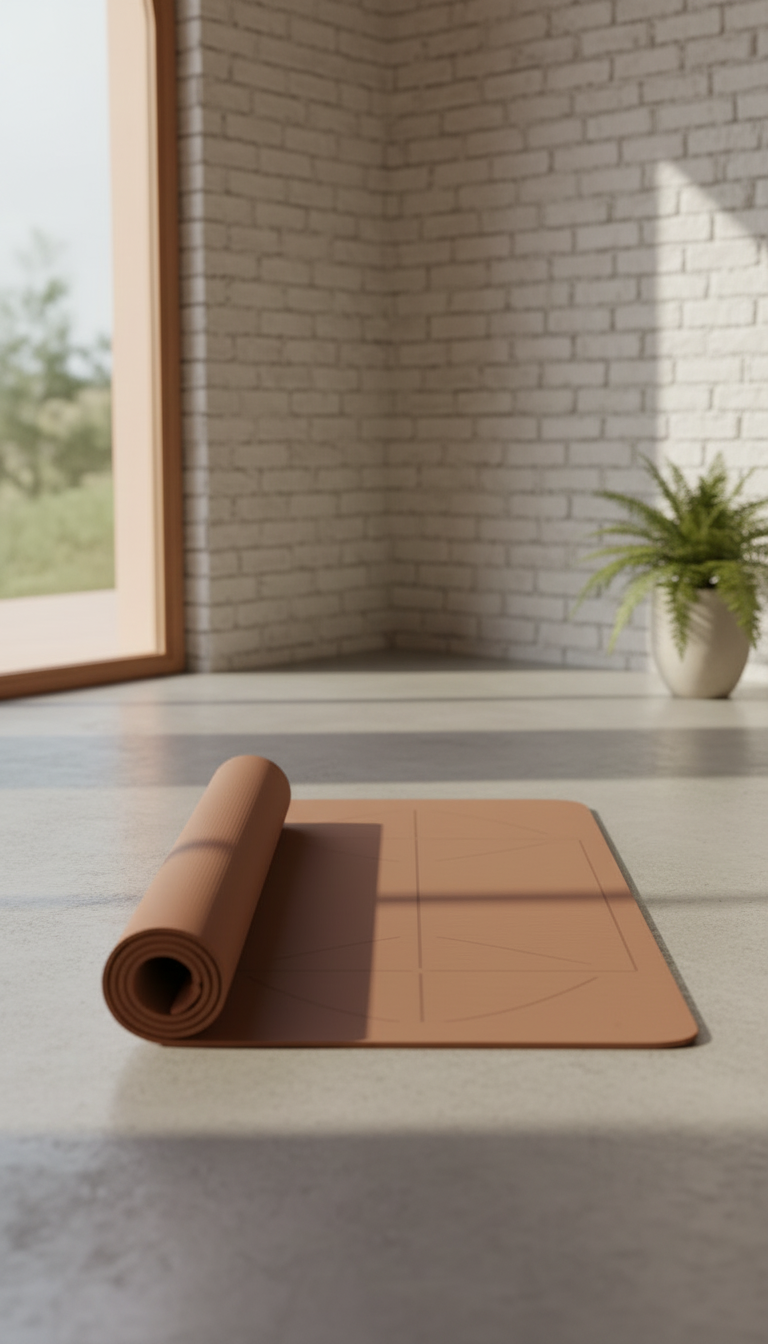 Tuscan Brown Yoga Mat in a new setting