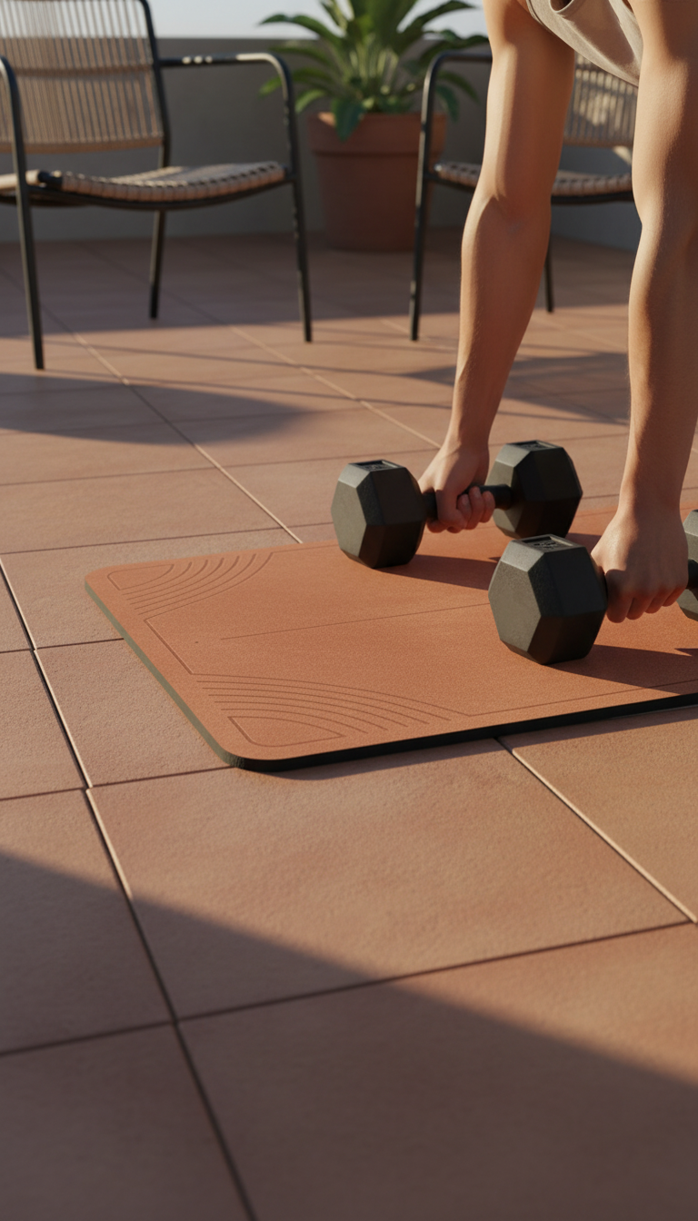 Premium Yoga Mat in use