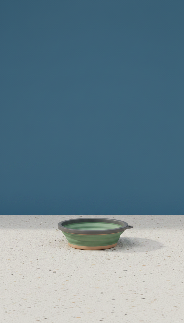 Collapsible Silicone Travel Bowl in a new setting