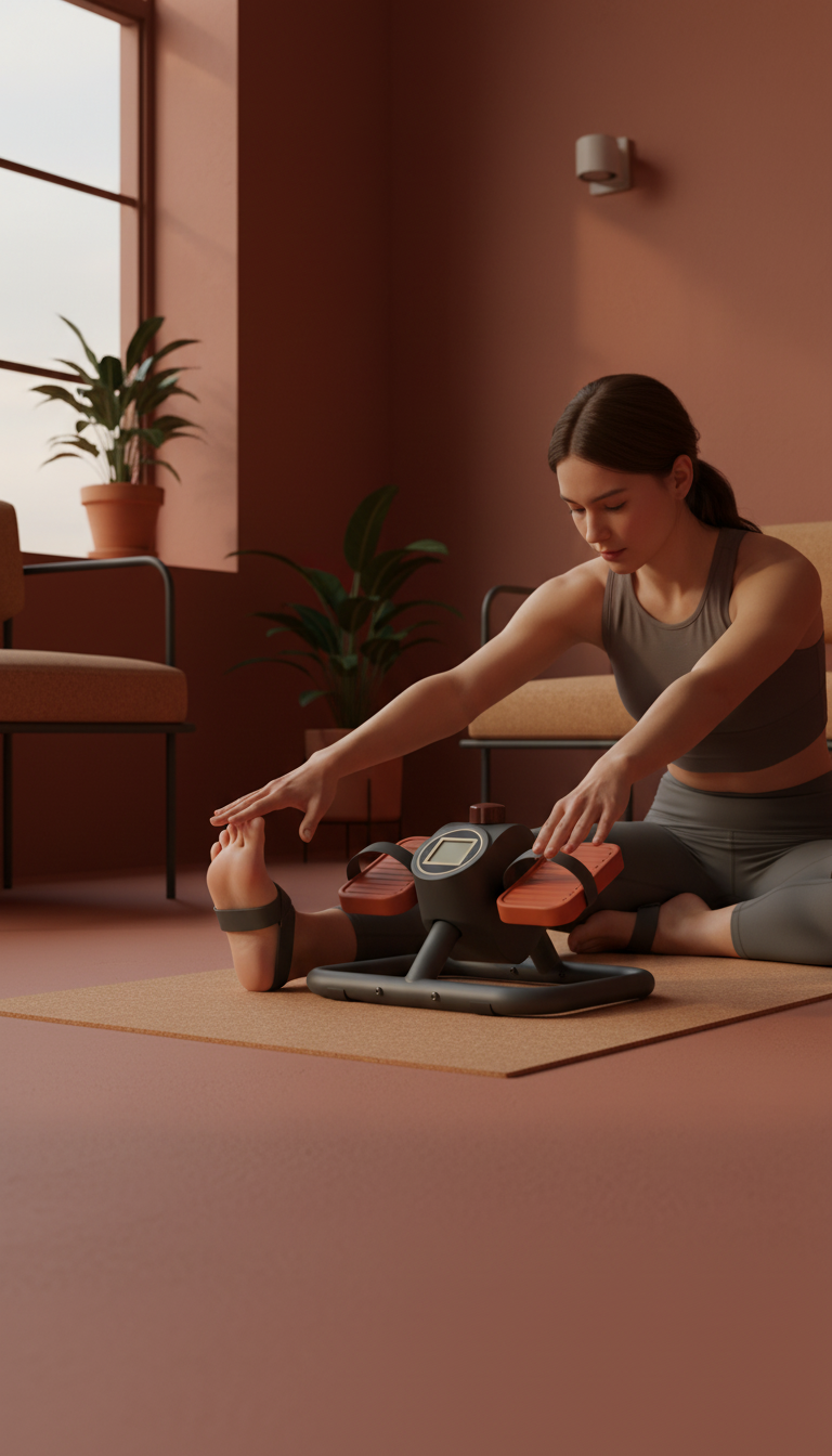 Portable Pedal Exerciser in use